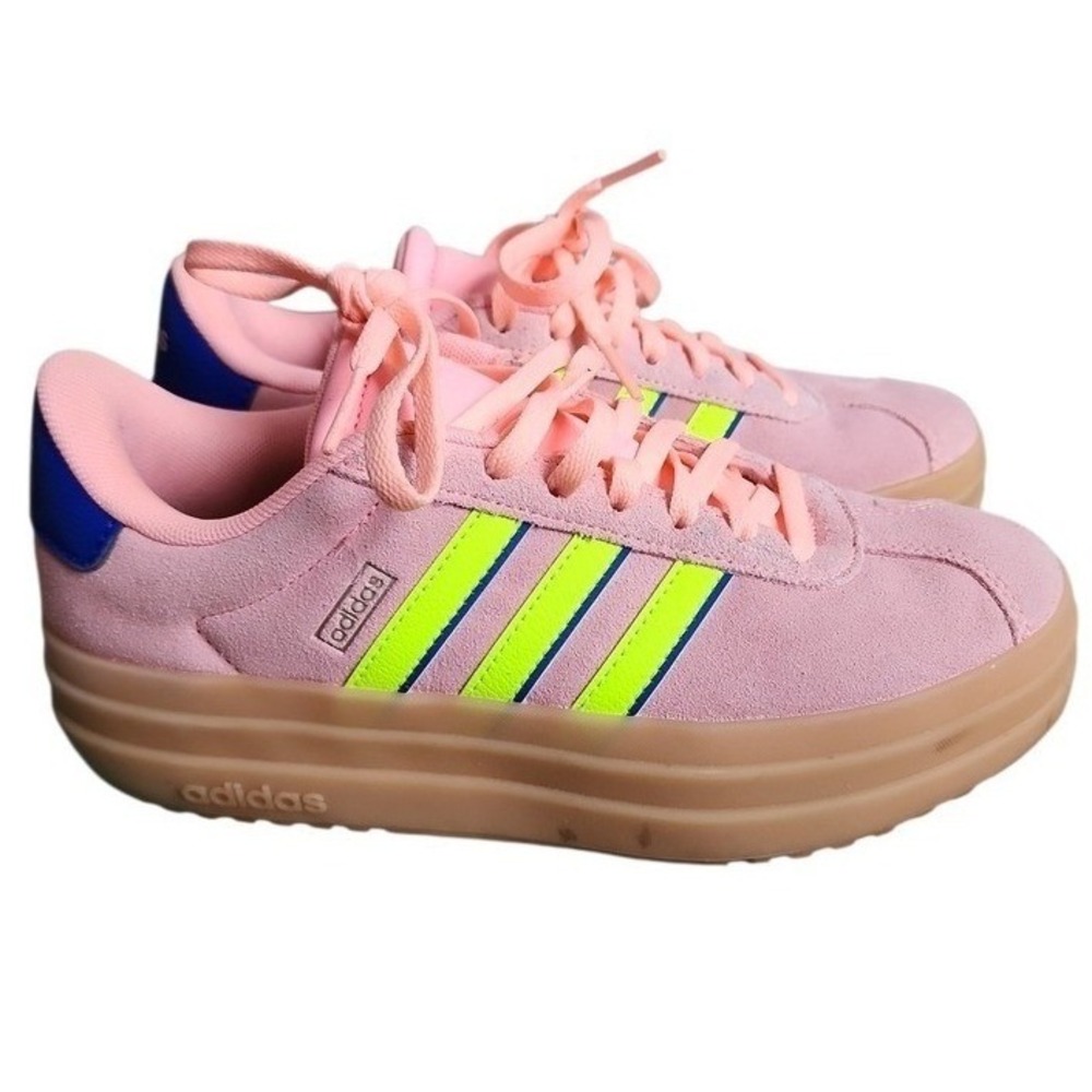 Adidas VL Court Bold Platform Pink Lime girl's 4 barbiecore Skater pastel Retro - Picture 6 of 7